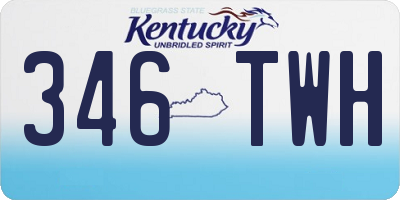 KY license plate 346TWH