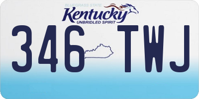 KY license plate 346TWJ