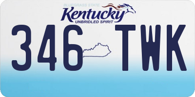 KY license plate 346TWK