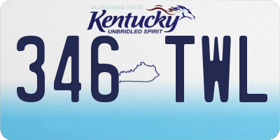 KY license plate 346TWL
