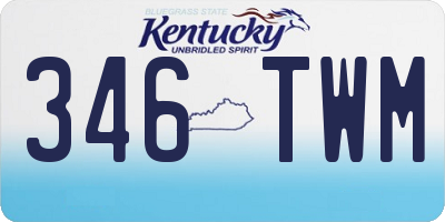 KY license plate 346TWM