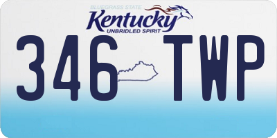KY license plate 346TWP