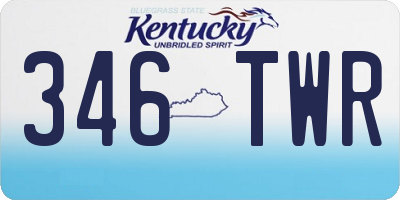 KY license plate 346TWR
