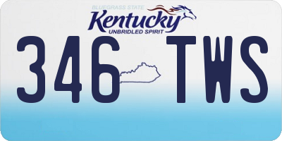 KY license plate 346TWS