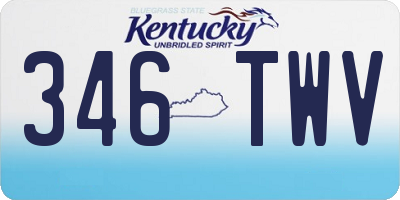 KY license plate 346TWV