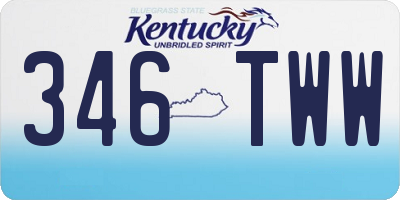 KY license plate 346TWW