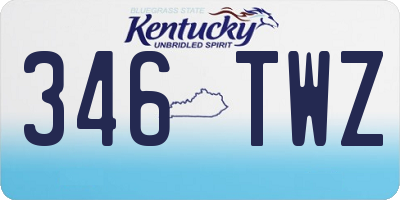 KY license plate 346TWZ