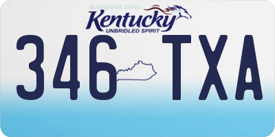 KY license plate 346TXA
