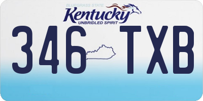 KY license plate 346TXB