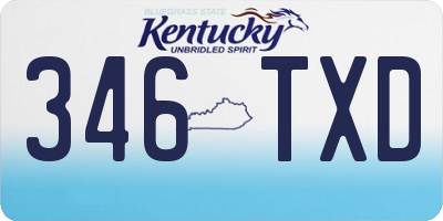 KY license plate 346TXD
