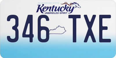 KY license plate 346TXE
