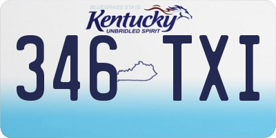 KY license plate 346TXI