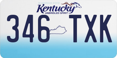 KY license plate 346TXK
