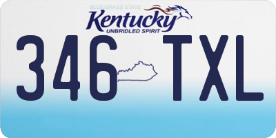 KY license plate 346TXL