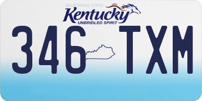 KY license plate 346TXM