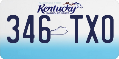 KY license plate 346TXO