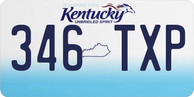 KY license plate 346TXP