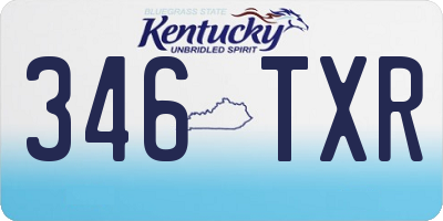 KY license plate 346TXR