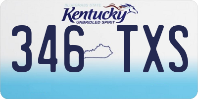 KY license plate 346TXS