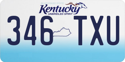 KY license plate 346TXU
