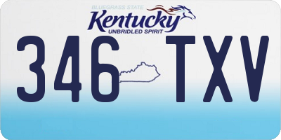KY license plate 346TXV