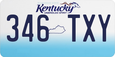 KY license plate 346TXY
