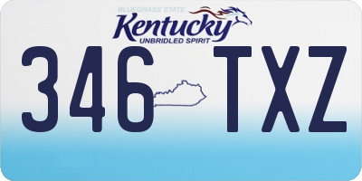 KY license plate 346TXZ