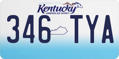 KY license plate 346TYA