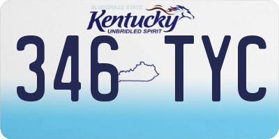 KY license plate 346TYC