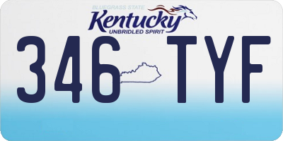 KY license plate 346TYF