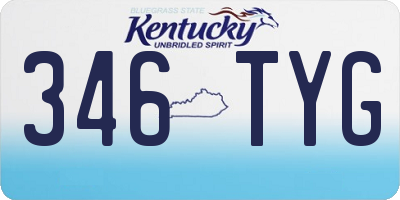 KY license plate 346TYG