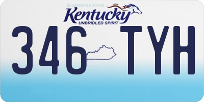 KY license plate 346TYH