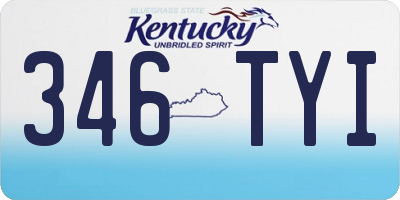 KY license plate 346TYI