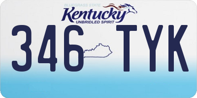 KY license plate 346TYK