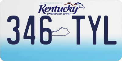 KY license plate 346TYL