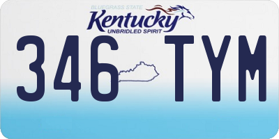 KY license plate 346TYM
