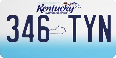 KY license plate 346TYN