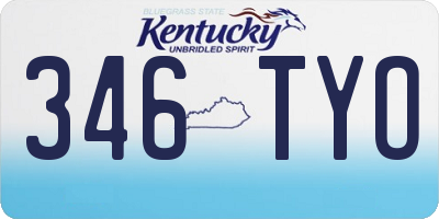KY license plate 346TYO