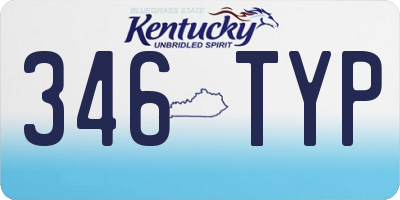 KY license plate 346TYP
