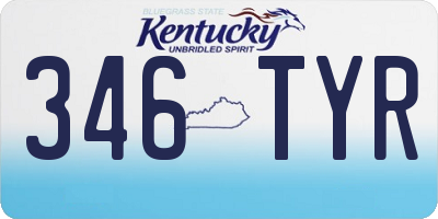 KY license plate 346TYR