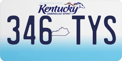KY license plate 346TYS