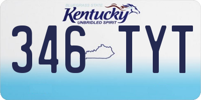 KY license plate 346TYT