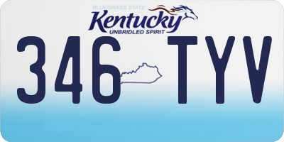 KY license plate 346TYV