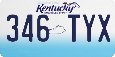 KY license plate 346TYX