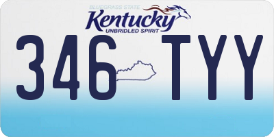 KY license plate 346TYY
