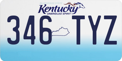 KY license plate 346TYZ