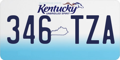 KY license plate 346TZA