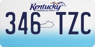 KY license plate 346TZC