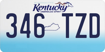 KY license plate 346TZD