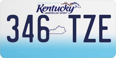 KY license plate 346TZE